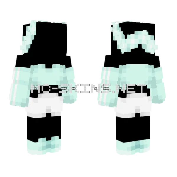 Ob Winter Mint White Outfit Minecraft skin, front and back