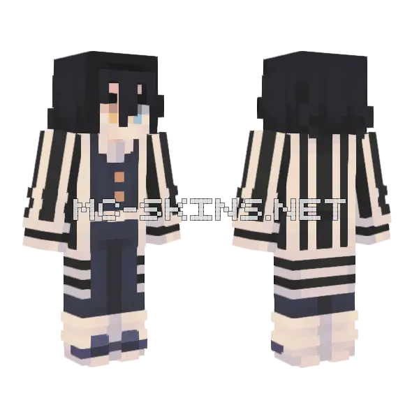 Obanai Iguro Minecraft skin, front and back