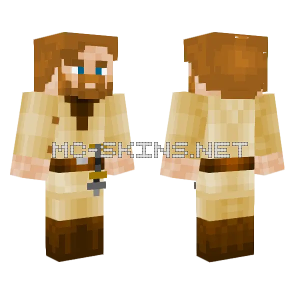 Obi Wan Kenobi Minecraft skin, front and back