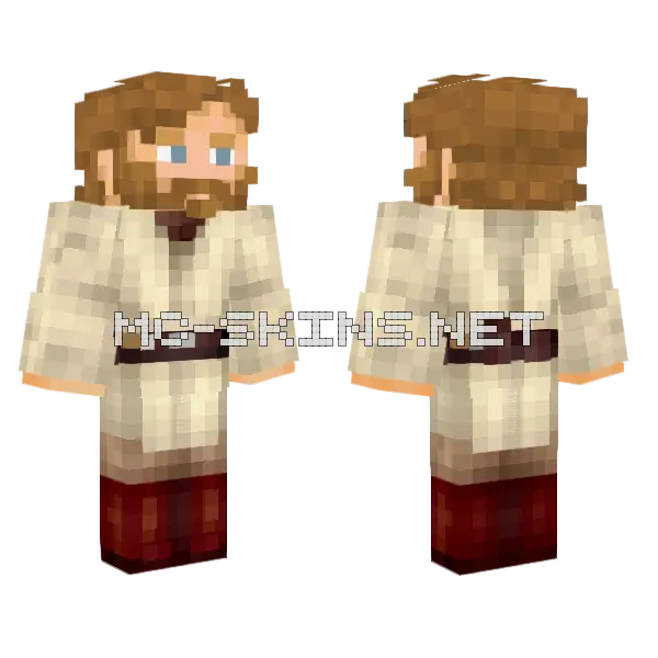 Obi Wan Kenobi Battle Robes Minecraft skin, front and back
