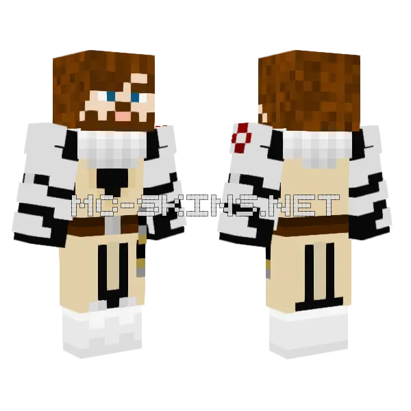 Obi Wan Kenobi Clone Wars Minecraft skin, front and back