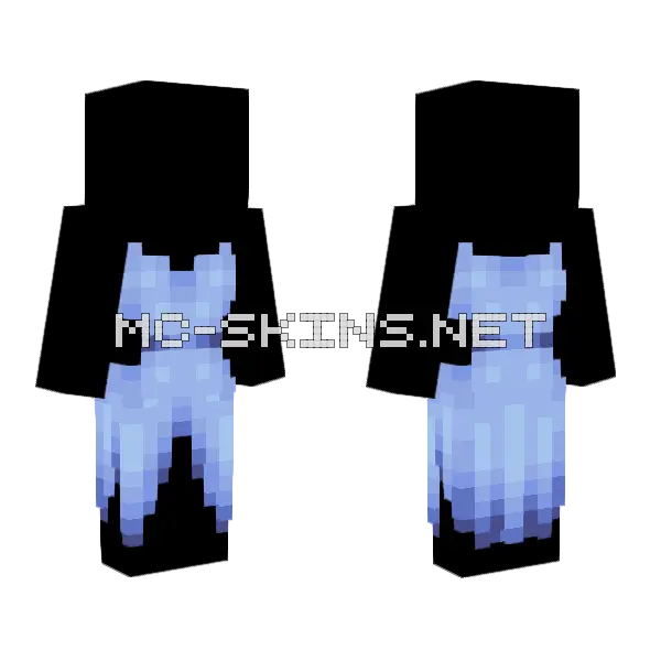 Oblong Blue Moon Dress V2 Minecraft skin, front and back