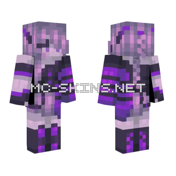 Obsidian Armor Minecraft skin, front and back