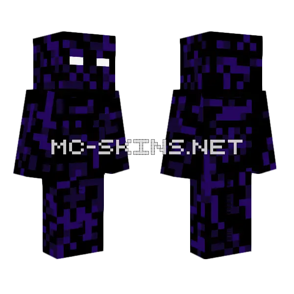 Obsidian Man Minecraft skin, front and back