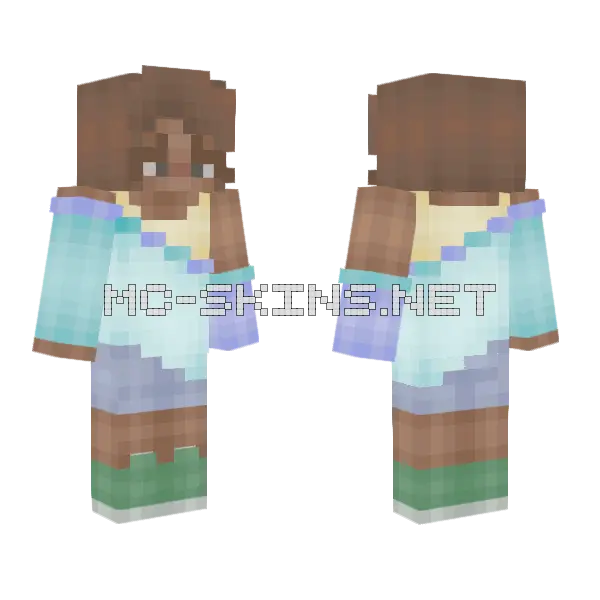 Ocean Algae and Sand Minecraft skin, front and back