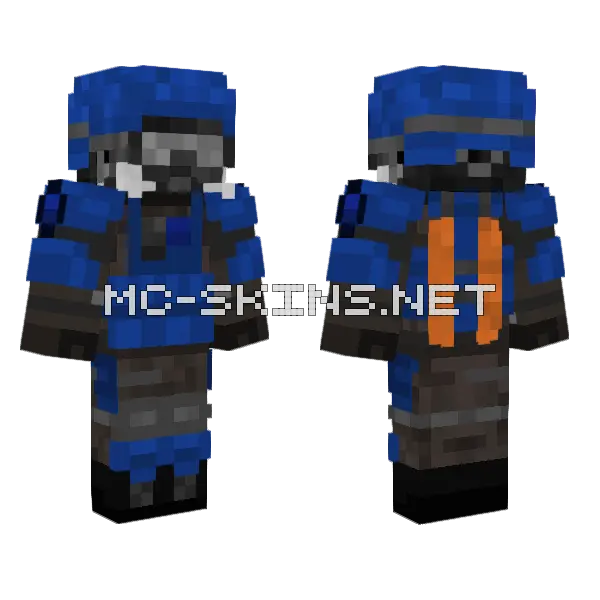 Ocean Man Marine Minecraft skin, front and back