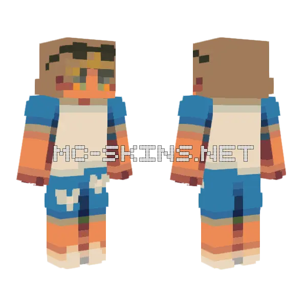 Ocean Sunset Skin Minecraft skin, front and back