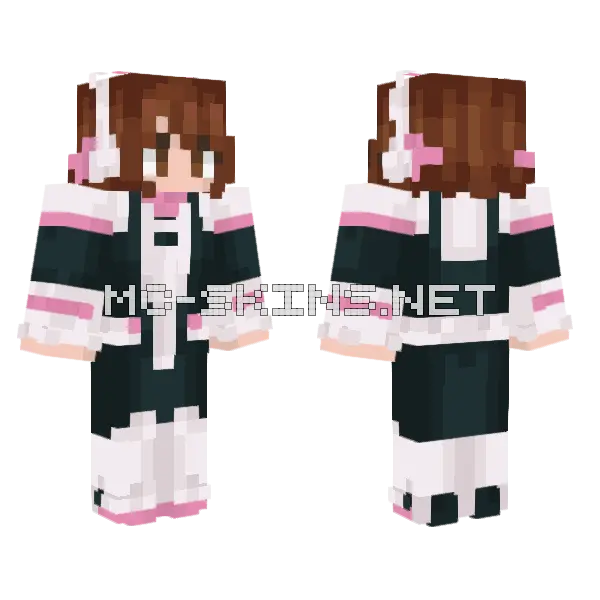 Ochaco Uraraka Hero Outfit Minecraft skin, front and back