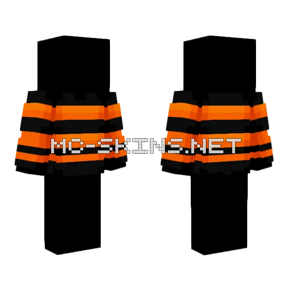 October Pumpkin Stripe Sweater Minecraft skin, front and back