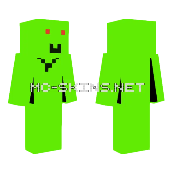 Oejrbbridnndkeoiehrbbrndnskoe Green Skin Minecraft skin, front and back