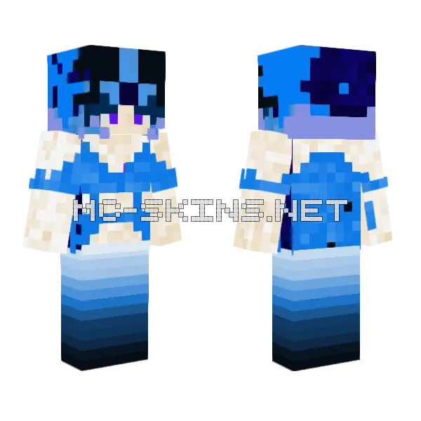 Off The Deep End Eyelashes Minecraft skin, front and back