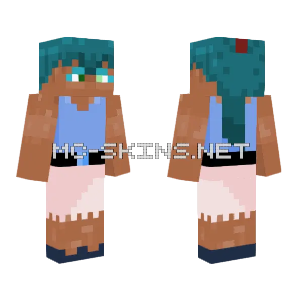 Office Worker Blue Shirt Minecraft skin, front and back