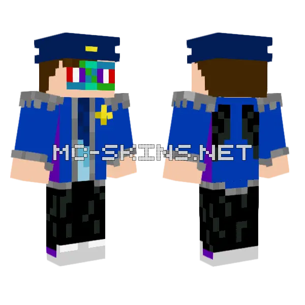 Officer Amnce Ready For Action Minecraft skin, front and back
