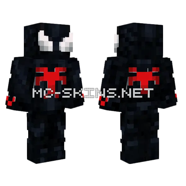 OG Symbiote Spider-Man Minecraft skin, front and back