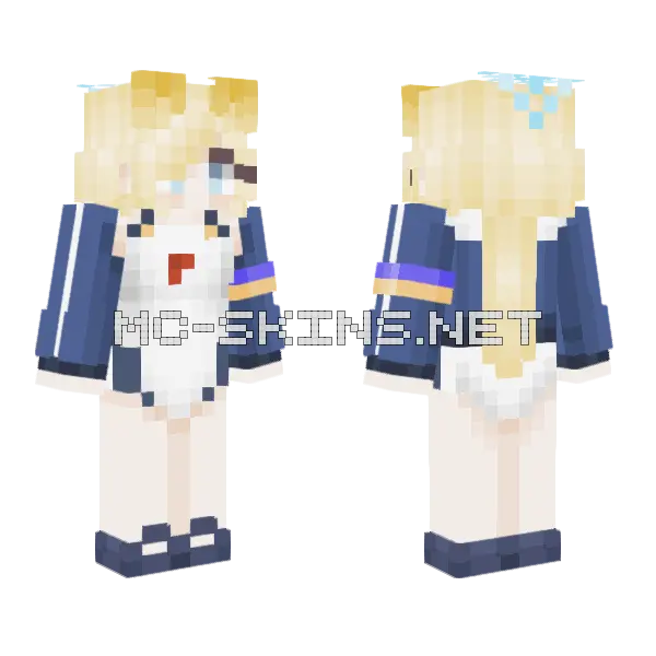 Ogata Kanna Swimsuit Minecraft skin, front and back