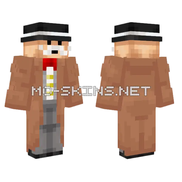 Ohnemaske Top Hat Minecraft skin, front and back