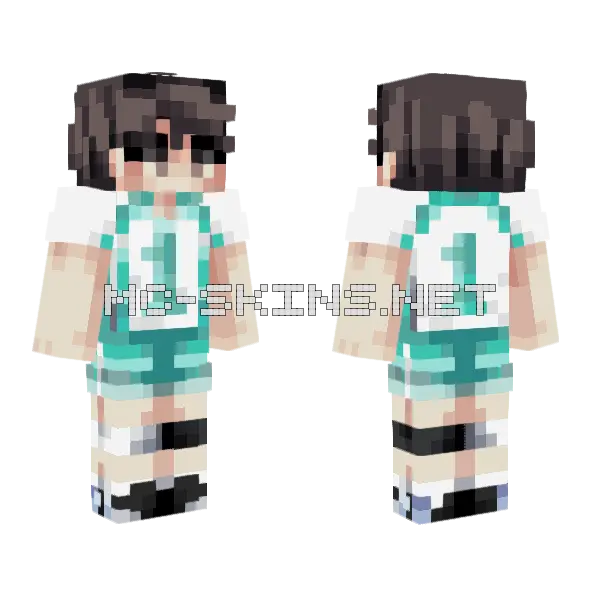 Oikawa Minecraft skin, front and back