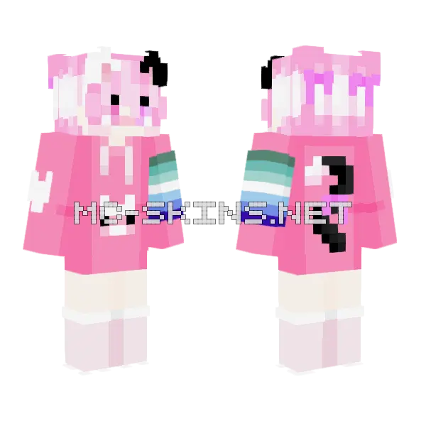 Oishii Cat Girl Minecraft skin, front and back