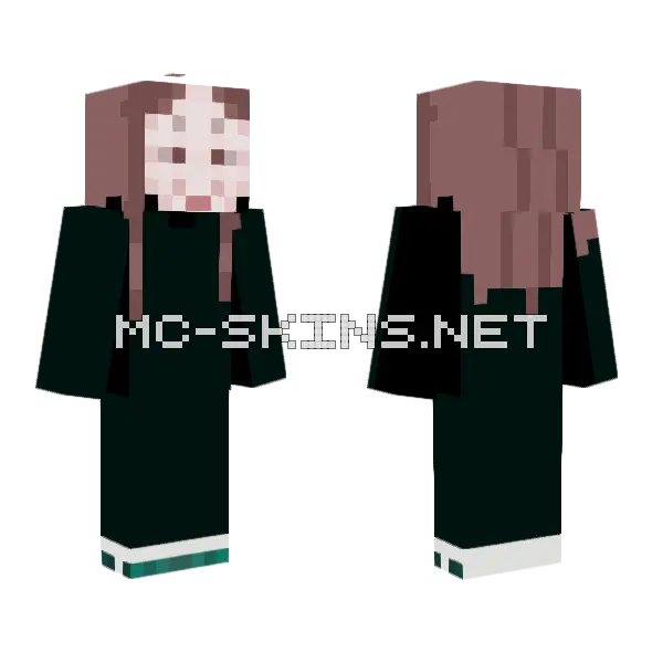 Okame Noh Mask Unfinished Minecraft skin, front and back