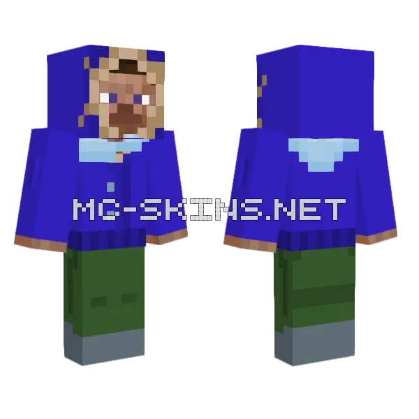 Old Blizzard Steve Revised Minecraft skin, front and back
