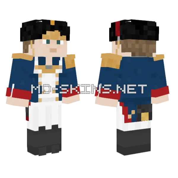 Old Guard Leutnant Minecraft skin, front and back