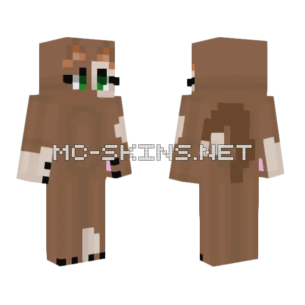 Olivepaw Oliveheart Warrior Cat Minecraft skin, front and back
