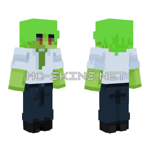 Oliver Green Suit Minecraft skin, front and back