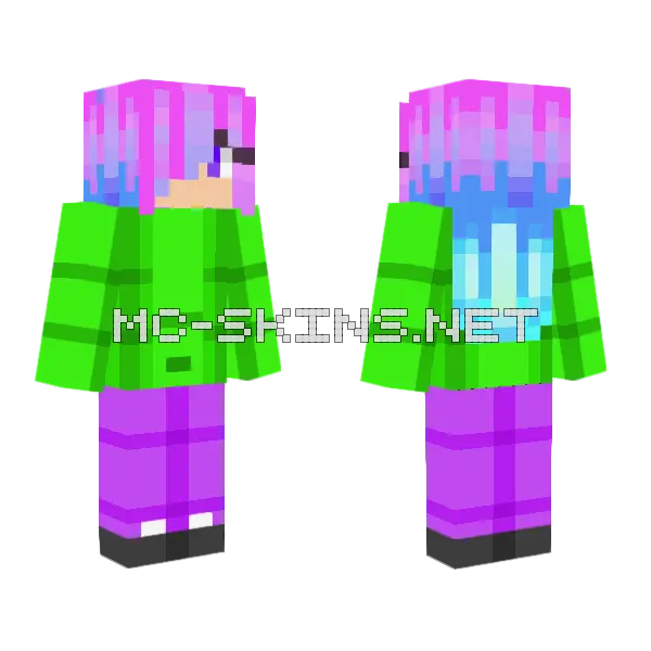 Ombre Day 22 Minecraft skin, front and back
