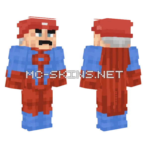 Omni Mario Minecraft skin, front and back