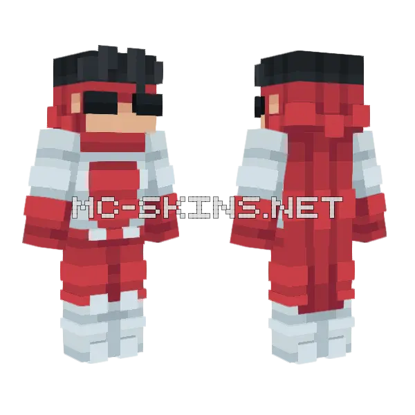 Omnivincible Red Outfit Minecraft skin, front and back