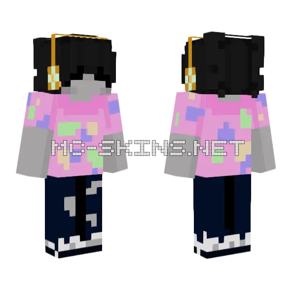 One Night At The Arcade Minecraft skin, front and back