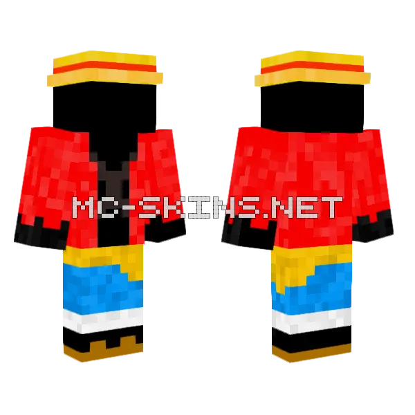 One Piece Black Avatar Minecraft skin, front and back