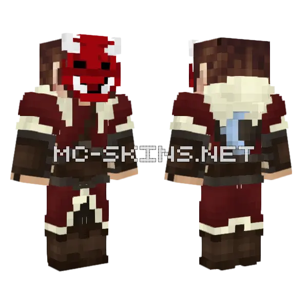 Oni Viking Minecraft skin, front and back