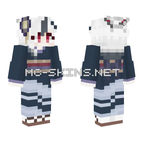 Onikata Kayoko New Year Minecraft skin, front and back