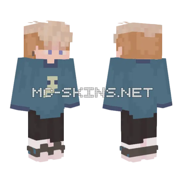 Oogaboofledoodle Blue Outfit Minecraft skin, front and back