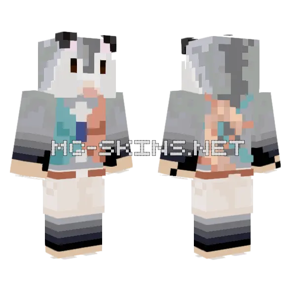 Opossum Grey Hoodie, front and back