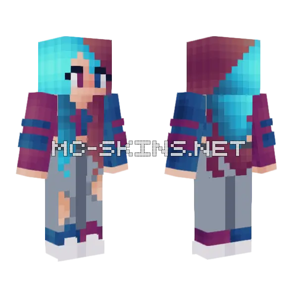 Opposites WIP Minecraft skin, front and back