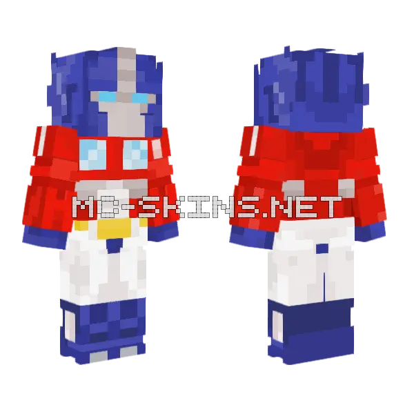 Optimus Prime Classic Minecraft skin, front and back