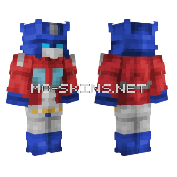Optimus Prime G1 Minecraft skin, front and back