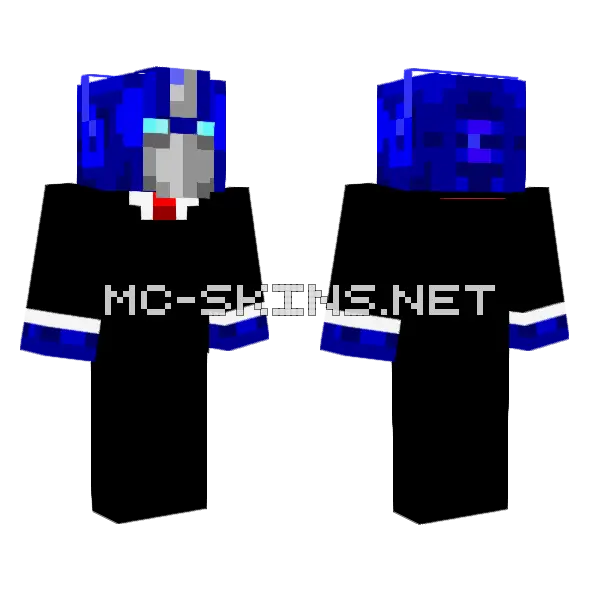 Optimus Prime Tuxedo Minecraft skin, front and back