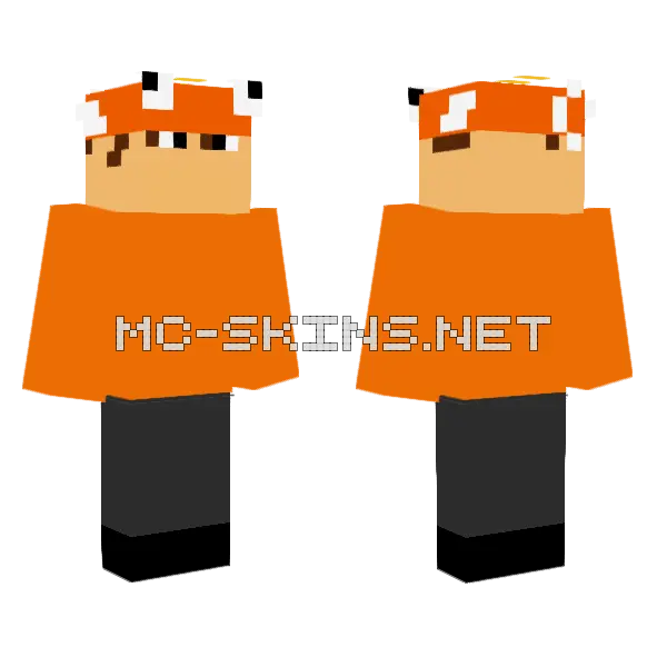 Orange And Black Outfit Minecraft skin, front and back