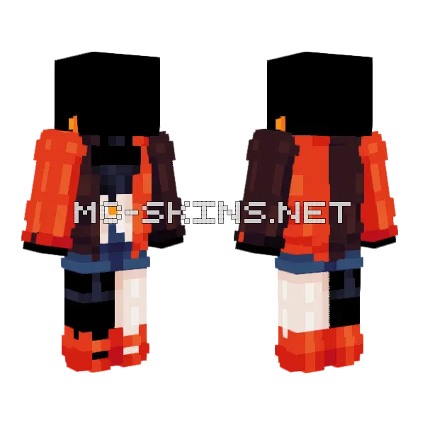 Orange and Black Suit Base Minecraft skin, front and back