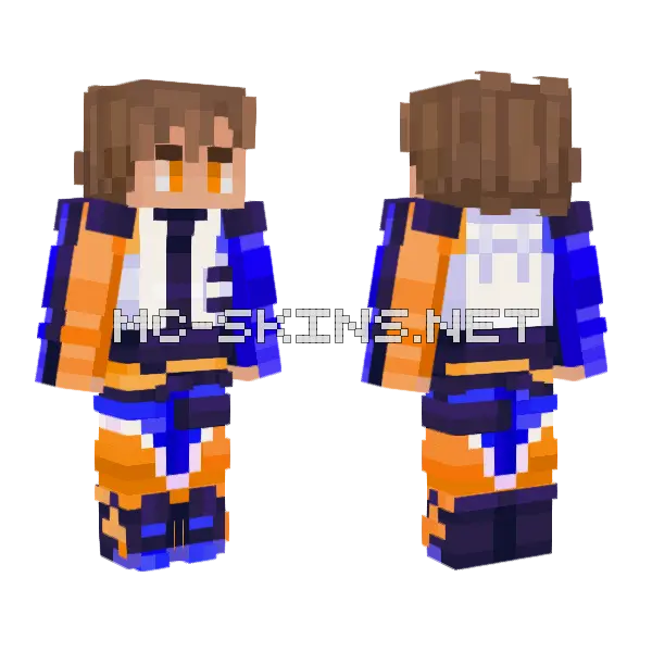 Orange and Blue Uniform, front and back