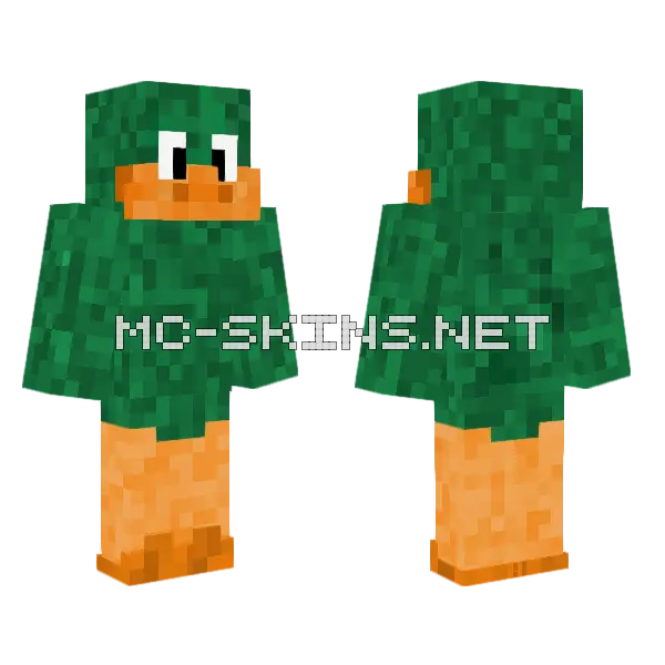 Orange and Green Creature Minecraft skin, front and back