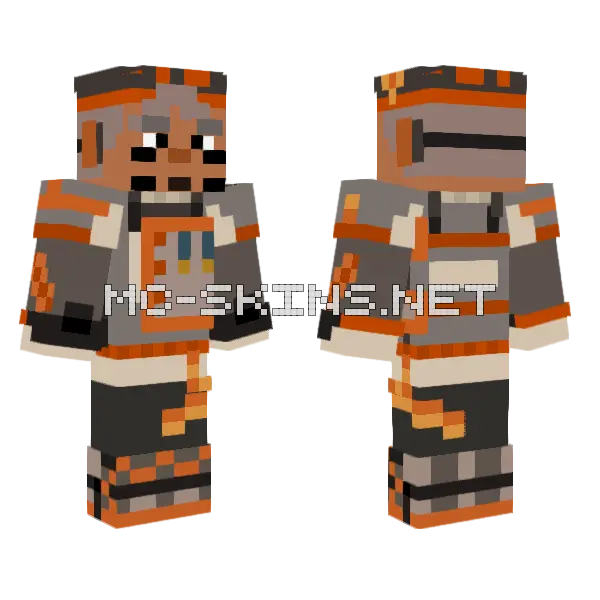 Orange and Grey Tech Suit, front and back