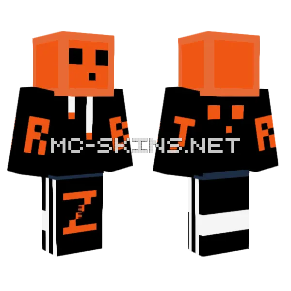 Orange And Red Slime Minecraft skin, front and back