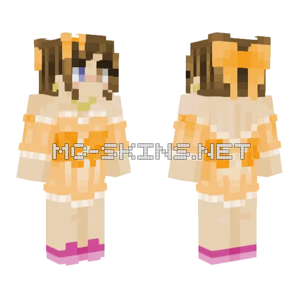 Orange Bikini Girl Minecraft skin, front and back