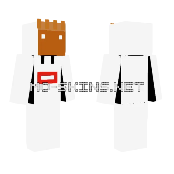 Orange Block Head Minecraft skin, front and back