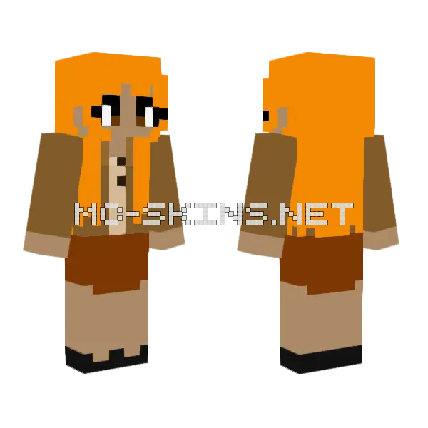 Orange Boy Minecraft skin, front and back