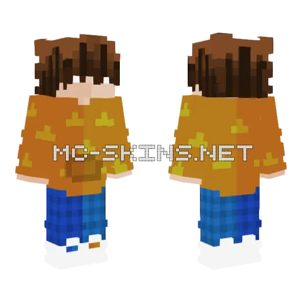 Orange Boy Minecraft skin, front and back